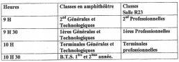 horaires